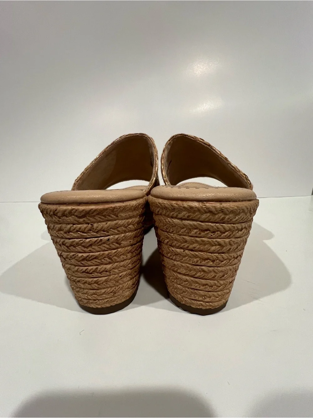 Cliffs by WHITE MOUNTAIN Tan Woven Espadrille Platform Mule